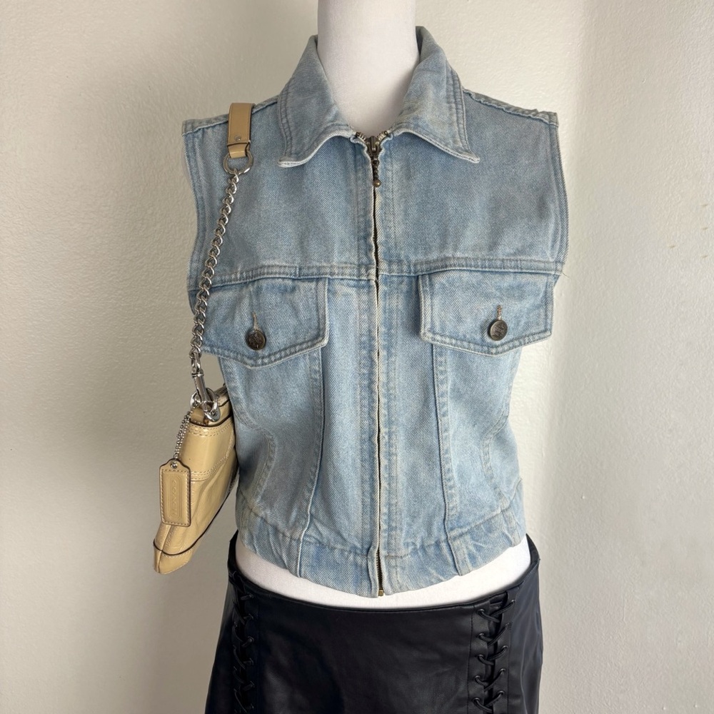 Vintage AMI Light Wash Denim Vest Made in USA Size Small